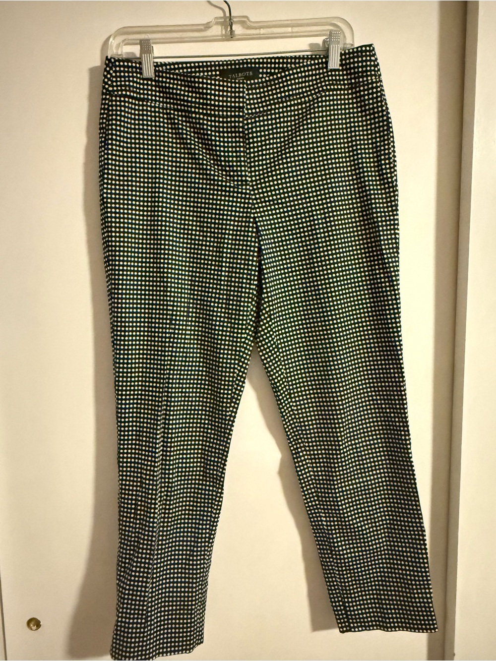 Talbots Black and White Micro-Check Dress Pants